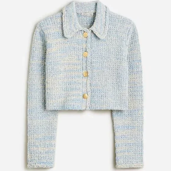 NWT JCrew Textured cropped lady jacket in space dyed yarn in size S - Picture 2 of 6